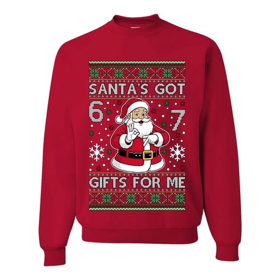 Wild Bobby Santa's Got 6 7 Gifts For Me Christmas Unisex Sweater | Funny Holiday Unisex Crewneck Sweatshirt