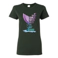 thumbnail image 1 of Wild Bobby, Sassy Since Birth Salty By Chance Mermaid Beach Ocean Vibe, Streetwear, Womens Graphic Tees, Forest Green, Small, 1 of 3