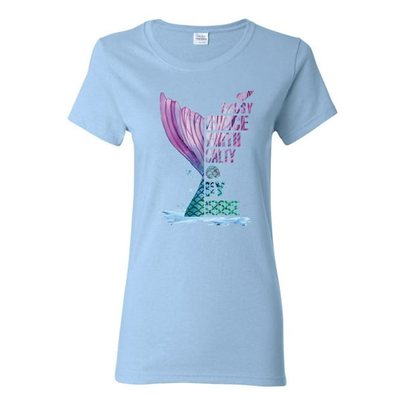 Wild Bobby, Sassy Since Birth Salty By Chance Mermaid Beach Ocean Vibe, Streetwear, Womens Graphic Tees, Light Blue, 3XL