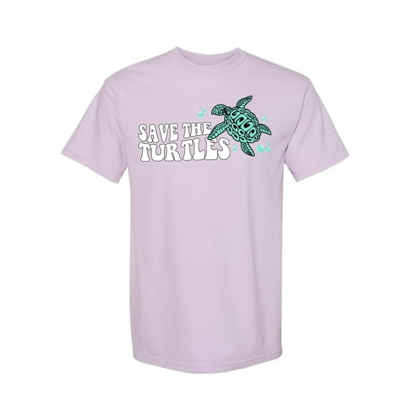 Wild Bobby Save The Turtles Streetwear Garment-Dyed Washed Look Short Sleeve T-Shirt