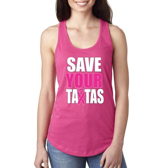 Wild Bobby, Save Your Awareness Ladies Racerback Tank Top, Raspberry, X-Large