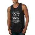 thumbnail image 1 of Wild Bobby Saved By Jesus Fueled By Coffee Inspirational/Christian Men Graphic Tank Top, Black, Large, 1 of 5