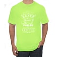 thumbnail image 1 of Wild Bobby Saved By Jesus Fueled By Coffee Inspirational/Christian Men Graphic Tee, Safety Green, XX-Large, 1 of 5