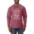 thumbnail image 1 of Wild Bobby Saved By Jesus Fueled By Coffee Inspirational/Christian Men Long Sleeve Shirt, Vintage Heather Red, 3X-Large, 1 of 5