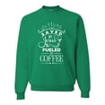 thumbnail image 1 of Wild Bobby Saved By Jesus Fueled By Coffee Inspirational/Christian Unisex Crewneck Graphic Sweatshirt, Kelly, 5X-Large, 1 of 5