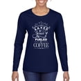 thumbnail image 1 of Wild Bobby Saved By Jesus Fueled By Coffee Inspirational/Christian Women Graphic Long Sleeve Tee, Navy, XX-Large, 1 of 5