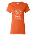 thumbnail image 1 of Wild Bobby Saved By Jesus Fueled By Coffee Inspirational/Christian Women Graphic Tee, Orange, X-Large, 1 of 5