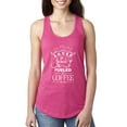 thumbnail image 1 of Wild Bobby Saved By Jesus Fueled By Coffee Inspirational/Christian Women Racerback Tank Top, Raspberry, Large, 1 of 5