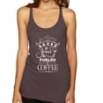 thumbnail image 1 of Wild Bobby Saved By Jesus Fueled By Coffee Inspirational/Christian Women Tri-Blend Racerback Tank Top, Brown, Small, 1 of 5