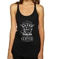 thumbnail image 1 of Wild Bobby Saved By Jesus Fueled By Coffee Inspirational/Christian Women Tri-Blend Racerback Tank Top, Vintage Black, Large, 1 of 5
