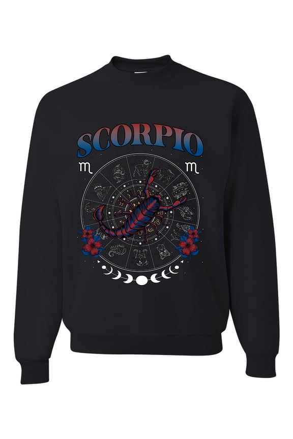 Scorpio the Scorpion Water Sign, October 23 November 22, Constellations Horoscope Zodiac Birthday Birth Month Stone Gift for Men Women Unisex Crewneck Sweatshirt