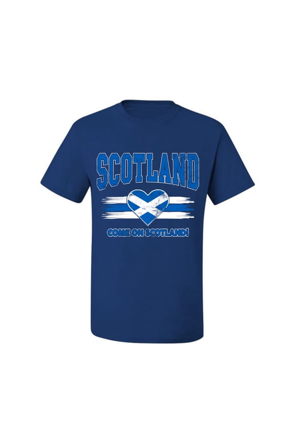 Scotland Flag Heart Come On Scotland Graphic | Women's Novelty T-Shirt | Soccer Football Fan Game Day Gift for Her Unisex Men Tee