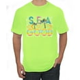 thumbnail image 1 of Wild Bobby Sea The Good Surfboard Sun Rise Good Vibes Nature Lover Men Tee, Safety Green, 5X-Large, 1 of 6