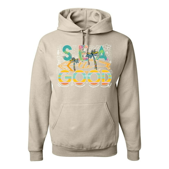 Wild Bobby Sea The Good Surfboard Sun Rise Good Vibes Nature Lover Unisex Hoodie Sweatshirt, Sandstone, Medium