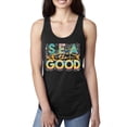 thumbnail image 1 of Wild Bobby Sea The Good Surfboard Sun Rise Good Vibes Nature Lover Women Racerback Tank Top, Black, Small, 1 of 6