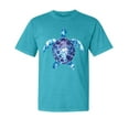thumbnail image 1 of Wild Bobby, Sea Turtle Tie Dye Art, Animal Lover, Garment-Dyed Washed Look Short Sleeve T-Shirt, Blue Lagoon, Small, 1 of 3