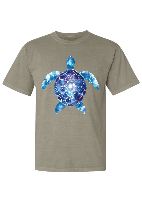 , Sea Turtle Tie Dye Art, Animal Lover, Garment-Dyed Washed Look Short Sleeve T-Shirt, Sand, Large