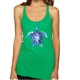thumbnail image 1 of Wild Bobby, Sea Turtle Tie Dye Art Animal Lover Tri-Blend Racerback Tank Top, Envy, Medium, 1 of 3