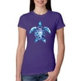thumbnail image 1 of Wild Bobby, Sea Turtle Tie Dye Art Animal Lover Womens Slim Fit Junior Tee, Purple Rush, Small, 1 of 3