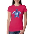 thumbnail image 1 of Wild Bobby, Sea Turtle Tie Dye Art Animal Lover Womens Slim Fit Junior Tee, Raspberry, 2XL, 1 of 3