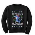 thumbnail image 1 of Wild Bobby Season's Eatings Shark Christmas Sweater | Holiday Unisex Boys Girls Crewneck Graphic Sweatshirt, 1 of 5
