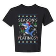 thumbnail image 1 of Wild Bobby Season's Eatings Shark Christmas Sweater | Holiday Unisex Boys Girls Graphic Youth T-Shirt, 1 of 5