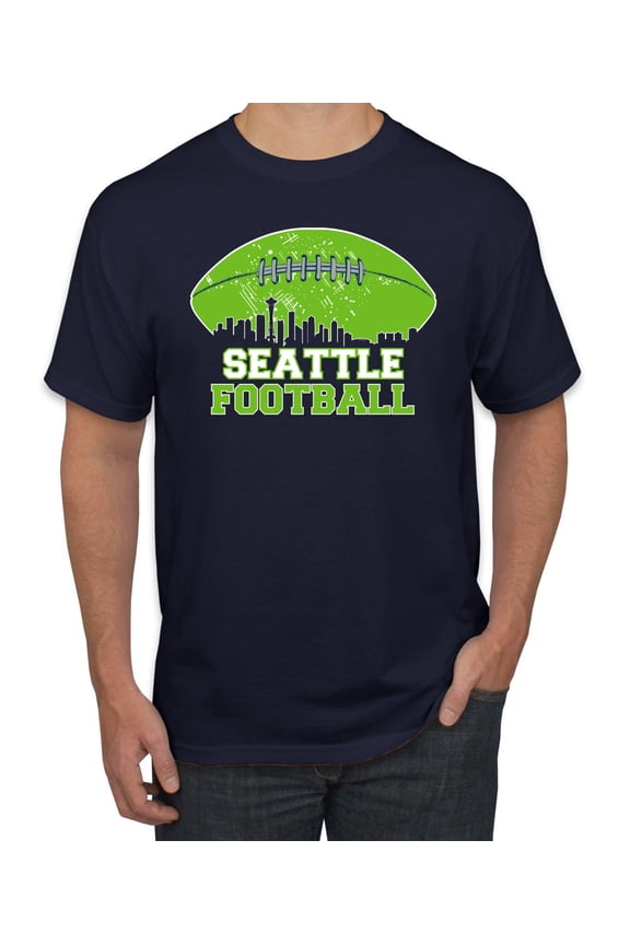 Seattle SEA American Football City Skyline Iconic City | Trendy Streetwear Fantasy Fan Men Tee
