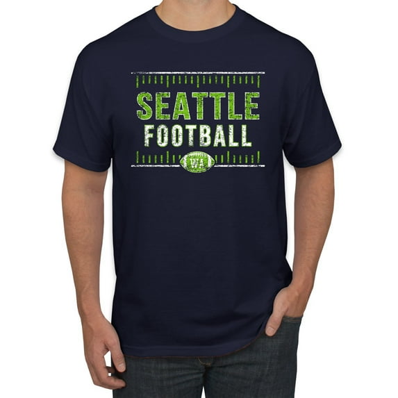 Wild Bobby Seattle SEA Hometown City Football Fan Pride Sports Men's Graphic T-Shirt, Navy, 5X-Large