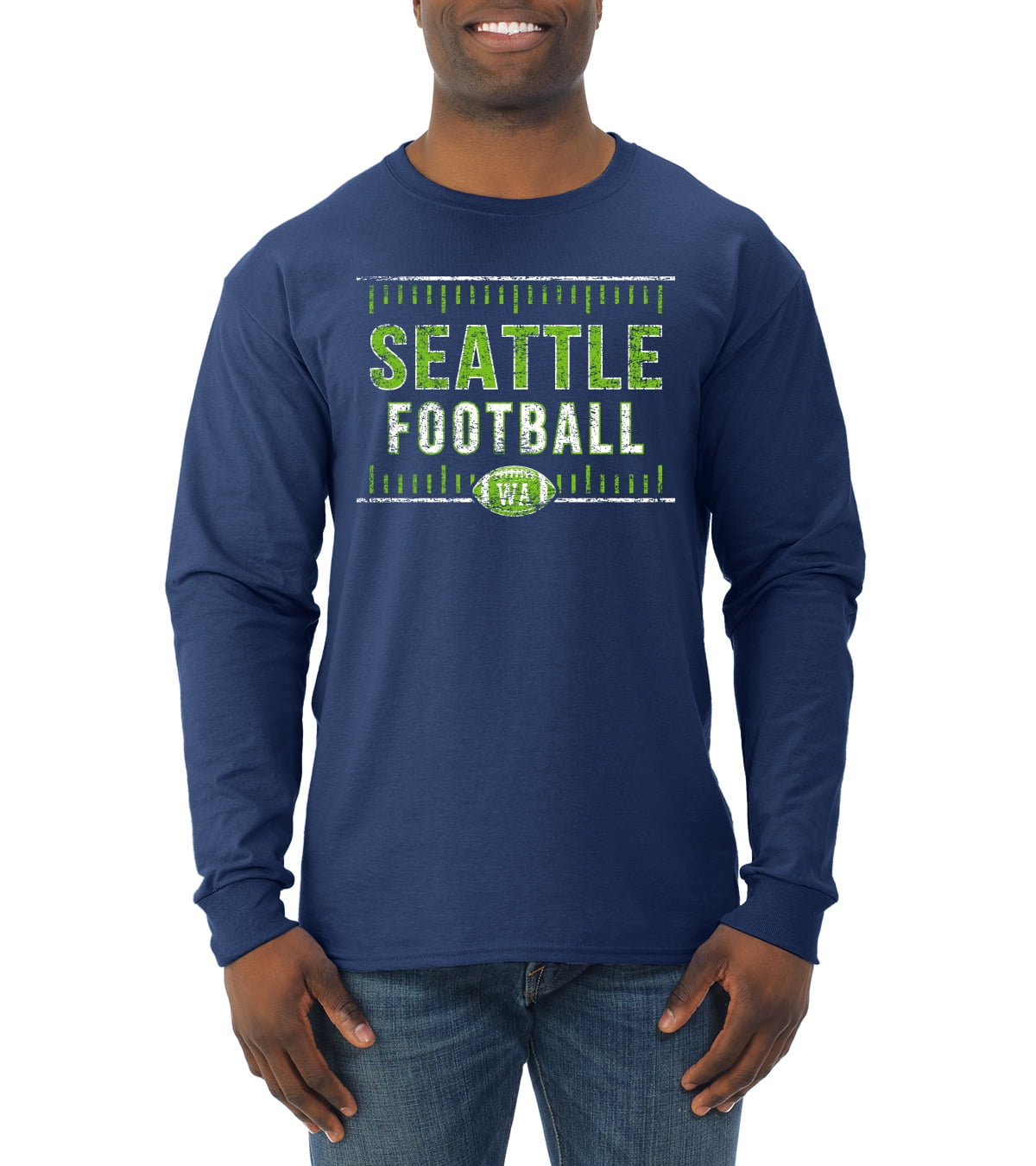 Xtreme Apparel Seattle Football Skyline T-Shirt – Navy, 3XL, 100% Cotton - View #8