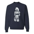 thumbnail image 1 of Sexy Tattooed Marilyn Monroe Pop Culture Unisex Crewneck Graphic Sweatshirt, Navy, Large, 1 of 3