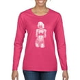 thumbnail image 1 of Wild Bobby, Sexy Tattooed Marilyn Monroe Pop Culture Womens Graphic Long Sleeve T-Shirt, Fuschia, Small, 1 of 3