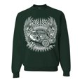 thumbnail image 1 of Wild Bobby, Shake Rattle And Roll Vintage Hot Rods Pop Culture Unisex Crewneck Graphic Sweatshirt, Forest Green, X-Large, 1 of 3