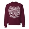 thumbnail image 1 of Wild Bobby, Shake Rattle And Roll Vintage Hot Rods Pop Culture Unisex Crewneck Graphic Sweatshirt, Maroon, 3XL, 1 of 3