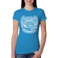 thumbnail image 1 of Shake Rattle And Roll Vintage Hot Rods Pop Culture Womens Slim Fit Junior Tee, Turquoise, Small, 1 of 3