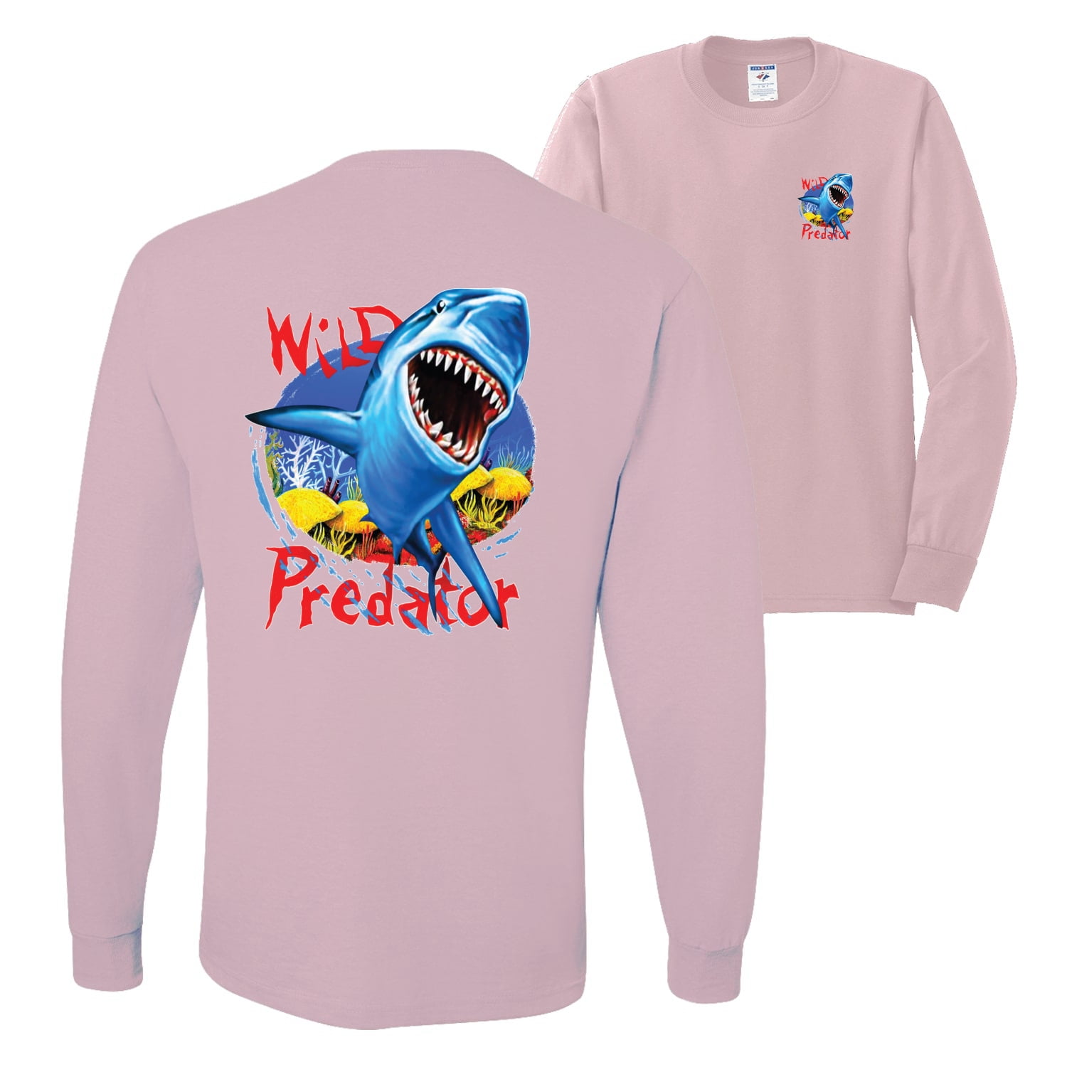 Wild Bobby,Shark Ocean Wild Predator Fishing Front and Back Mens