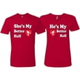 thumbnail image 1 of Wild Bobby, She Is My Better Half He Is My Better Half Cupid His and Hers Matching Couples T shirts, Red, Mens L-Womens 3XL, 1 of 3