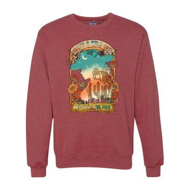 Wild Bobby She's A Wild One Country Angel Face Sunset Cowgirl Pop Culture Unisex Crewneck Sweatshirt, Vintage Heather Red, Small