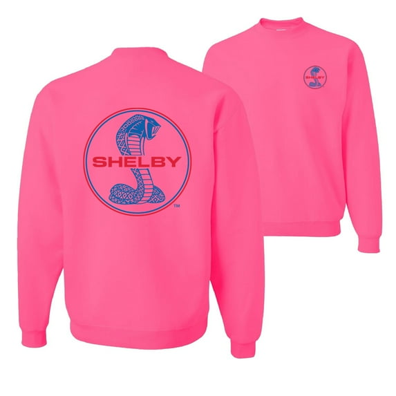 Wild Bobby, Shelby Cobra USA Logo Emblem Powered by Ford Motors, Cars and Trucks, Front and Back Unisex Crewneck Graphic Sweatshirt, Neon Pink, XX-Large