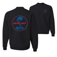 thumbnail image 1 of Wild Bobby, Shelby Cobra USA Logo Emblem Powered by Ford Motors, Cars and Trucks, Front and Back Unisex Crewneck Graphic Sweatshirt, Black, Small, 1 of 4