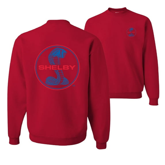 Wild Bobby, Shelby Cobra USA Logo Emblem Powered by Ford Motors, Cars and Trucks, Front and Back Unisex Crewneck Graphic Sweatshirt, Red, Medium