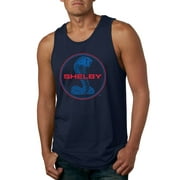 Wild Bobby, Shelby Cobra USA Logo Emblem Powered by Ford Motors, Cars and Trucks, Men Graphic Tank Top, Navy, Large
