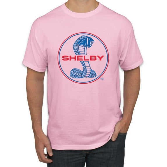 Wild Bobby, Shelby Cobra USA Logo Emblem Powered by Ford Motors, Cars and Trucks, Men Graphic Tee, Light Pink, 5X-Large