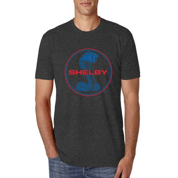 Wild Bobby, Shelby Cobra USA Logo Emblem Powered by Ford Motors, Cars and Trucks, Men Premium Tri Blend Tee, Vintage Black, Medium