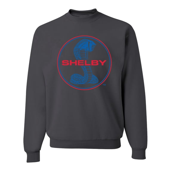 Wild Bobby, Shelby Cobra USA Logo Emblem Powered by Ford Motors, Cars and Trucks, Unisex Crewneck Graphic Sweatshirt, Charcoal, 3X-Large