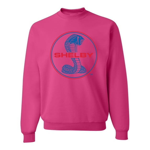 Wild Bobby, Shelby Cobra USA Logo Emblem Powered by Ford Motors, Cars and Trucks, Unisex Crewneck Graphic Sweatshirt, Fuschia, X-Large
