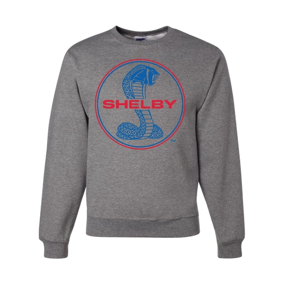 Wild Bobby, Shelby Cobra USA Logo Emblem Powered by Ford Motors, Cars and Trucks, Unisex Crewneck Graphic Sweatshirt, Heather Grey, XX-Large