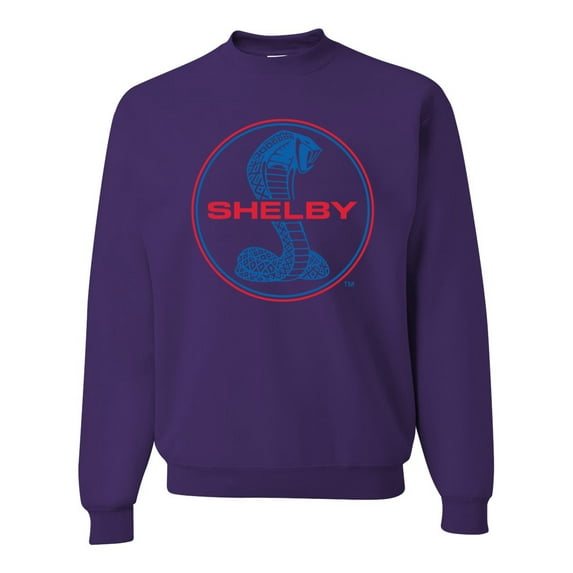 Wild Bobby, Shelby Cobra USA Logo Emblem Powered by Ford Motors, Cars and Trucks, Unisex Crewneck Graphic Sweatshirt, Purple, Small