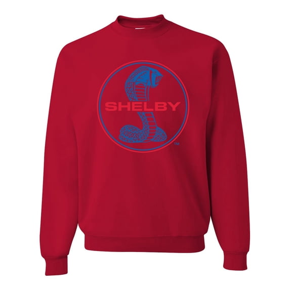 Wild Bobby, Shelby Cobra USA Logo Emblem Powered by Ford Motors, Cars and Trucks, Unisex Crewneck Graphic Sweatshirt, Red, Large