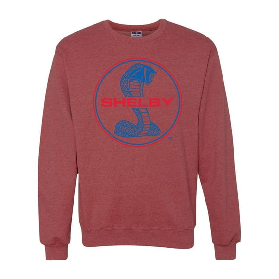 Wild Bobby, Shelby Cobra USA Logo Emblem Powered by Ford Motors, Cars and Trucks, Unisex Crewneck Graphic Sweatshirt, Vintage Heather Red, X-Large