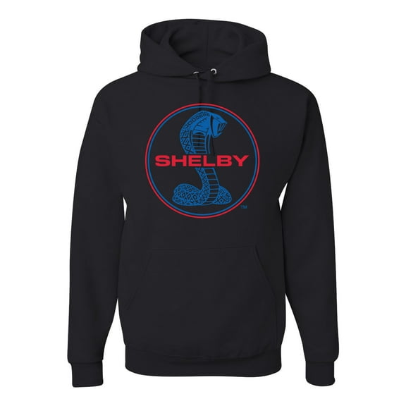 Wild Bobby, Shelby Cobra USA Logo Emblem Powered by Ford Motors, Cars and Trucks, Unisex Graphic Hoodie Sweatshirt, Black, Small